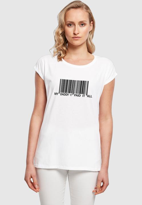 Produktbild Merchcode Ladies Dad Pay Barcode Extended Shoulder Tee - 112361 (XL)