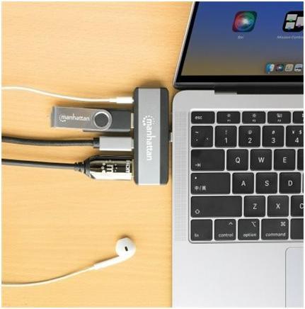 Immagine prodotto Manhattan Docking station mobile da USB-C PD a HDMI 4-in-1 per computer portatili e tablet (USB-C, 4 porte)