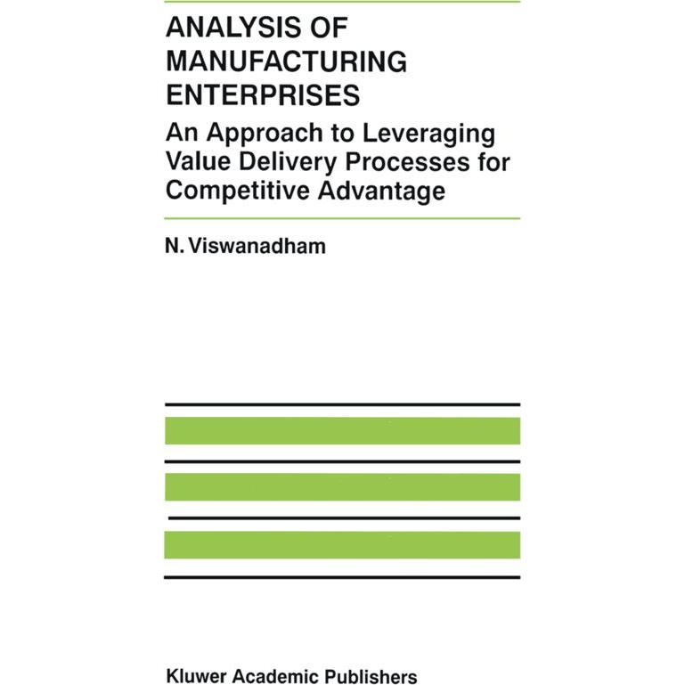 Analysis of Manufacturing Enterprises, Fachbücher