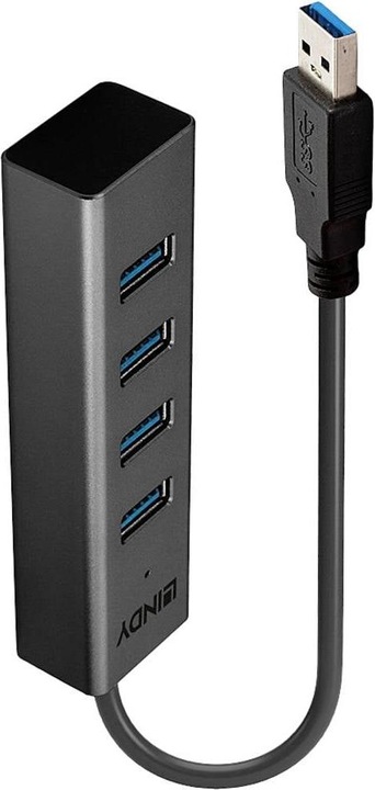 Lindy USB 3.0 Hub 4 Port ohne Netzteil (USB-C, 4 Ports)