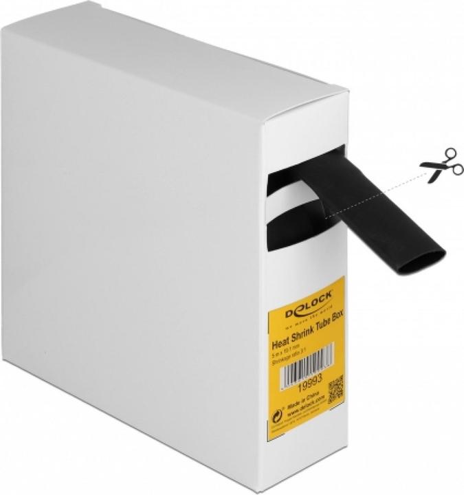 Image du produit Delock Gaine thermorétractable Box, avec adhésif interne, taux de rétrécissement 3:1, 5 m x 19,1 mm noir (1x)