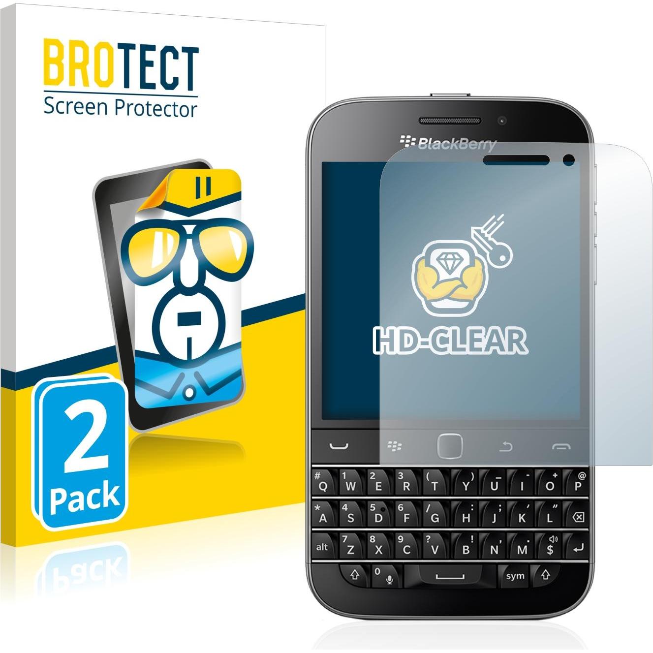 BROTECT Pellicola Trasparente (2 pz., Blackberry Classic Q20), Pellicola protettiva smartphone, Trasparente