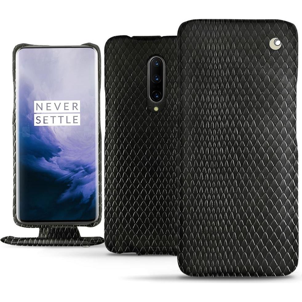 Noreve Lederschutzhülle vertikal (OnePlus 7 Pro), Smartphone Hülle, Schwarz