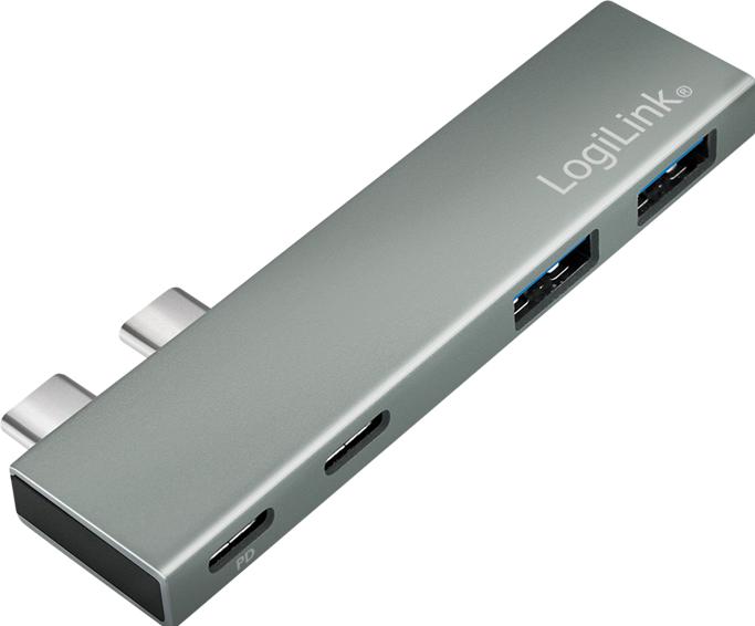 Immagine prodotto LogiLink Docking station USB 3.2 Gen2x2, 4 porte, PD, argento (USB-C, 4 porte)