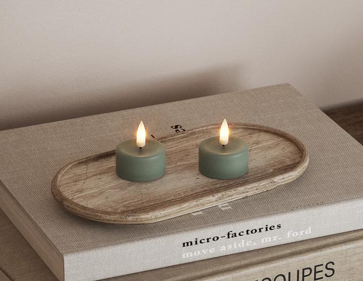 Image du produit Deluxe Homeart Bougies à réchaud LED Sauge verte (2 x)