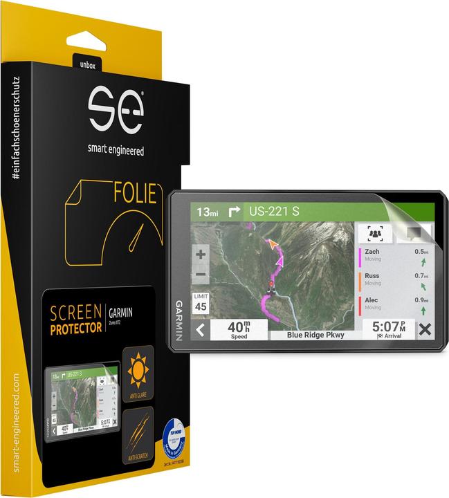 Actual product image Smart Engineered se Anti-reflective 3D speedometer / Cockpit protective film (PU 2) Garmin Zümo XT2