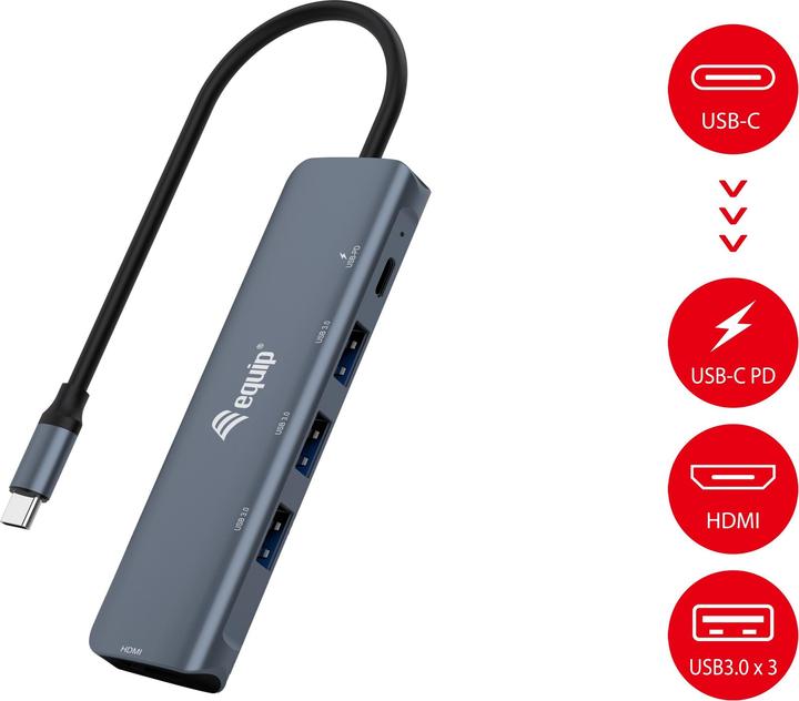 Immagine prodotto equip Multifunctional Adapter (USB-C, 5 porte)