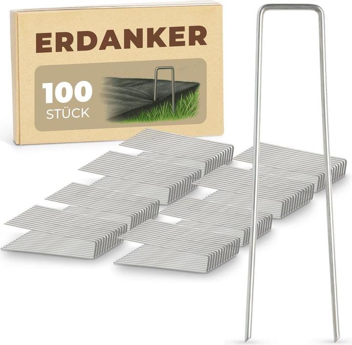 Produktbild Novatool Heringe Erdanker 150x30x3mm 100 Stück, rostfrei langlebig & extrem stabil, Erdnägel