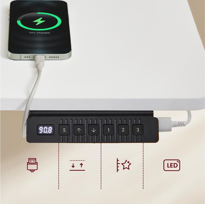 Actual product image Songmics Table frame with top 120 x 60 cm, height-adjustable (120 x 60 x 81 cm)