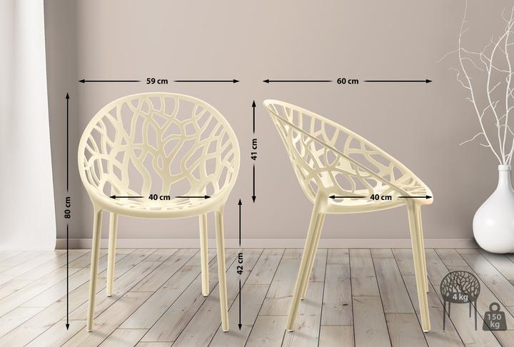 Actual product image CLP Set of 4 Hope Chair, cream