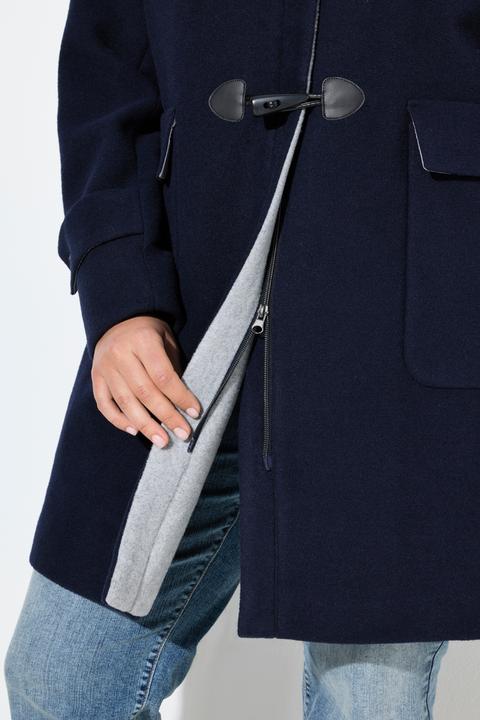 Actual product image Ulla Popken Toggle Button Wool Blend Duffle Coat (50, 52)