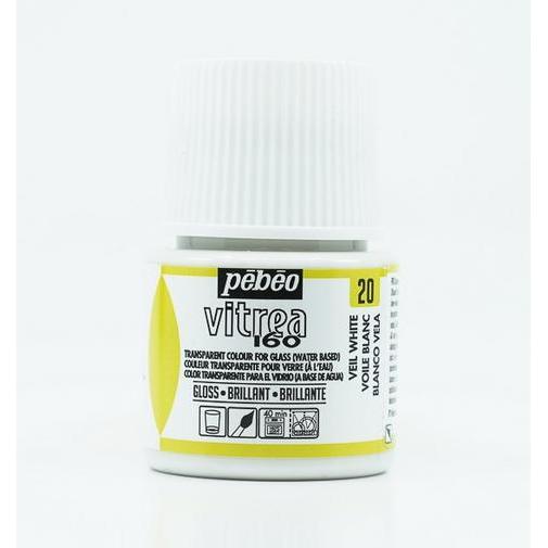 Thumbnail - Pebeo, Künstlerfarbe + Bastelfarbe, Vitrea 160 Glänzendefarben (Weisser Schleier, 45 ml)