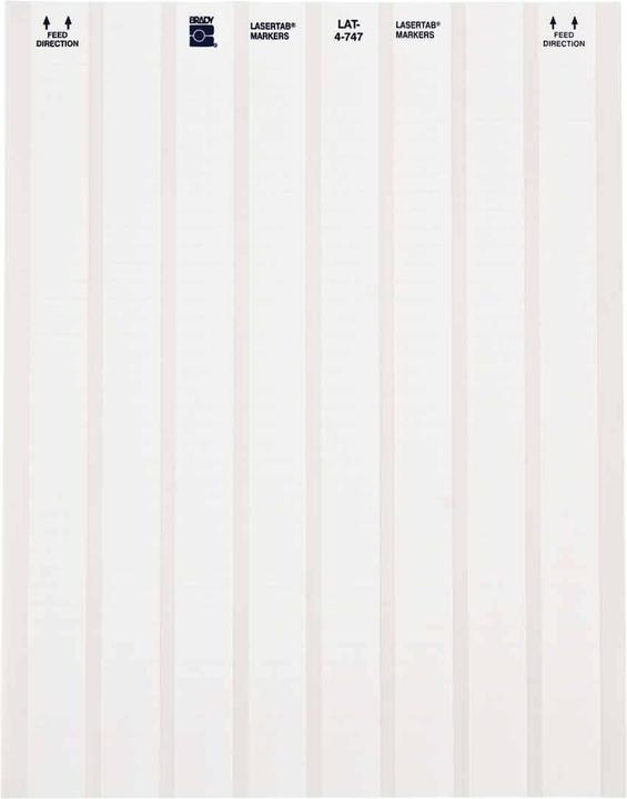 Immagine prodotto Brady LAT-5-747-10, poliestere, bianco, 20,32 x 12,70 mm, permanente, lettera US, 8 pannelli (10.032 E.)