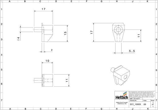 Produktbild Hettich Regalbodentrger Safety transparent 4 mm 20 Stck (20 Stk.)