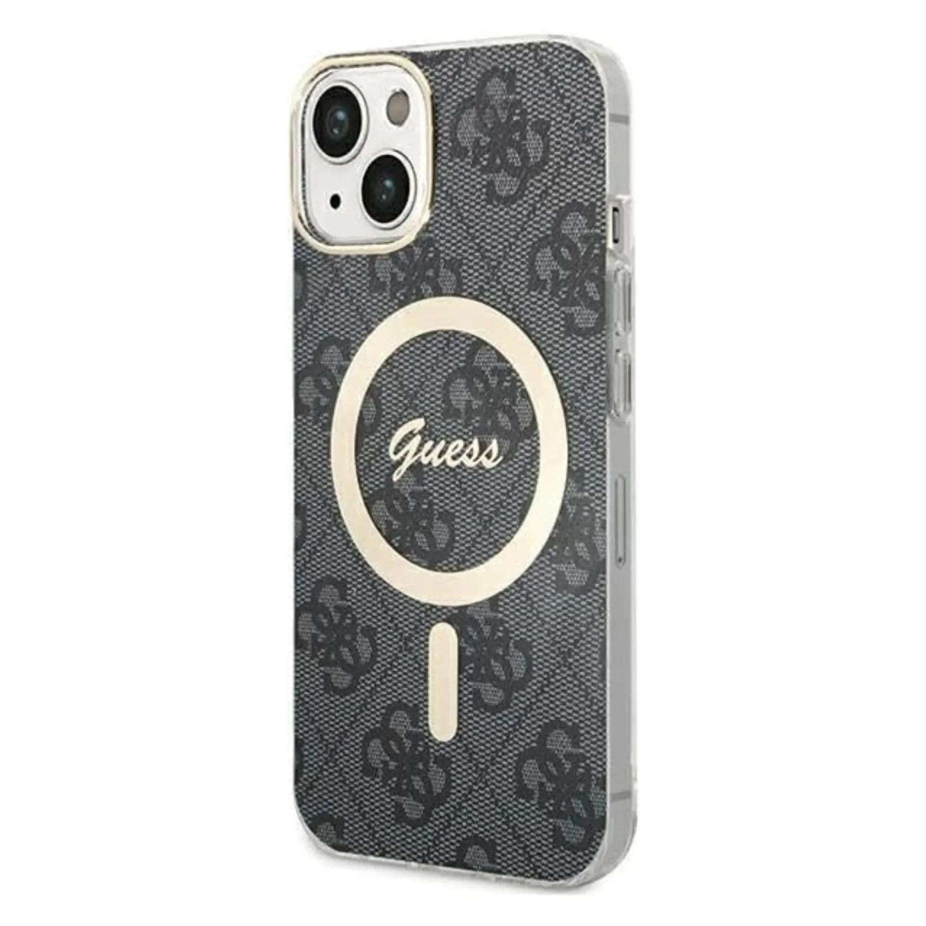 Guess GUHMP15SH4STK IPhone 15 6.1" Czarny/black Hardcase Iml 4G MagSafe (Apple IPhone 15), Smartphone Hülle, Schwarz
