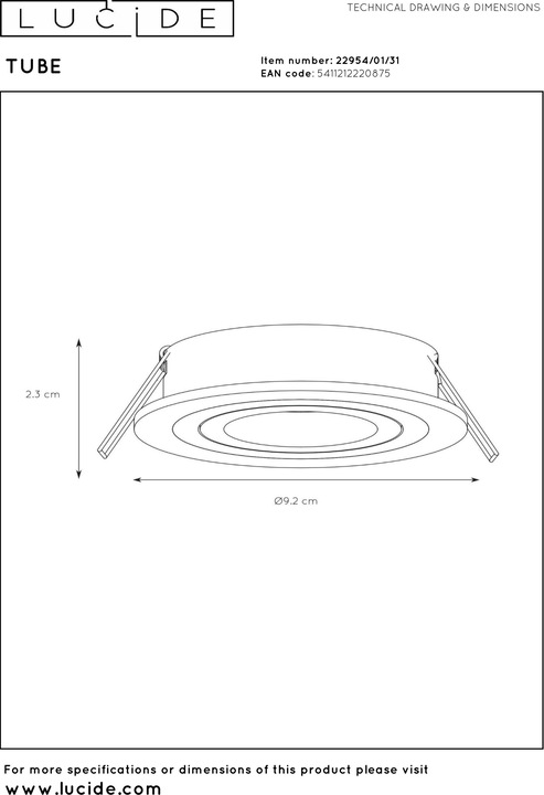 Actual product image Lucide tube (GU10)