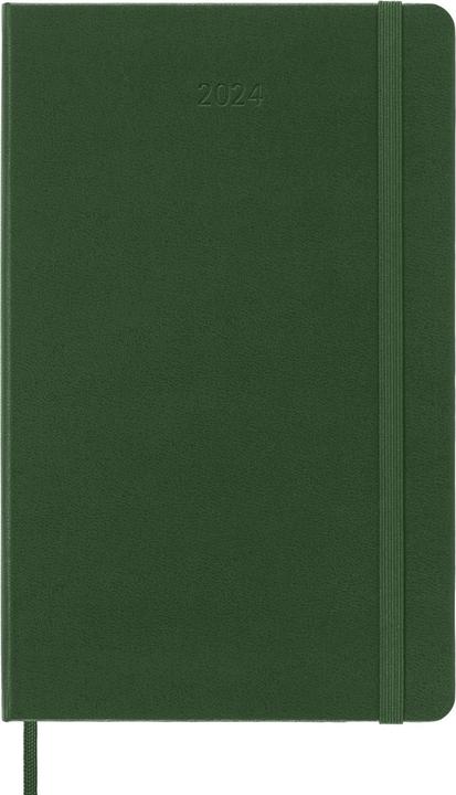 Moleskine 12 mois calendrier journalier 2024, grand format/A5, vert myrte (A5, Couverture rigide, Anglais)