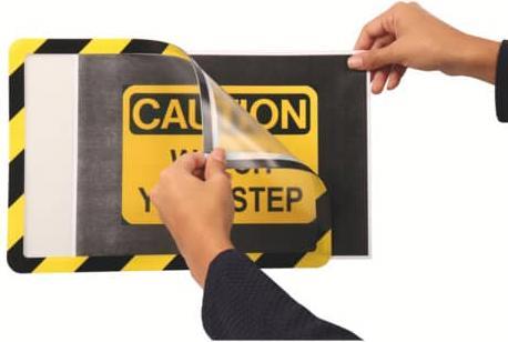 Produktbild Tarifold BIELLA Rahmen-Sichttafel Safety A4 gelb/schwarz selbstklebend