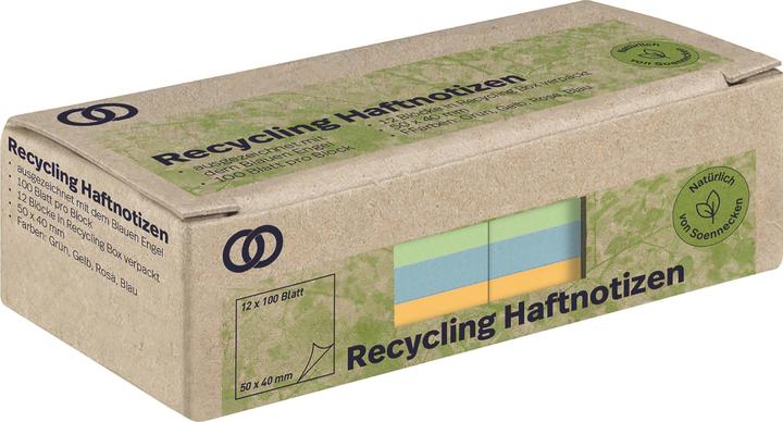 Image du produit Soennecken Papillons adhésifs oeco Recycling 50 x 40 mm (l x h) vert jaune rose bleu 100 fls/bloc 12 (50 x 40 mm)