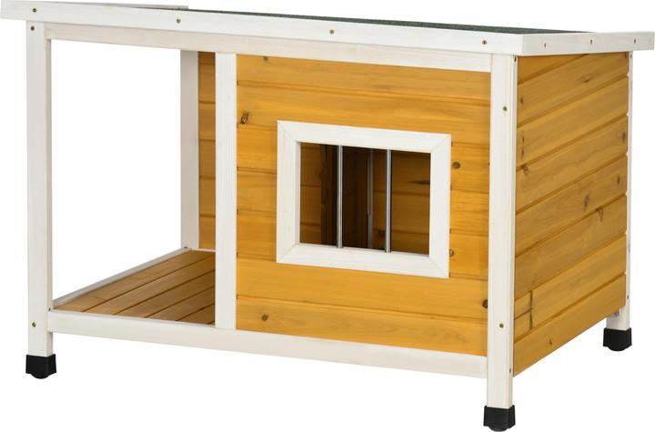 PawHut Hundehütte mit Terrasse für kleinere Hunde (Hundehütte)