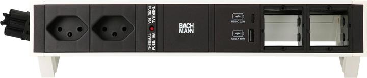Produktbild Bachmann Tischsteckdosenleiste DESK 2, 2x T13, 1x USB A/C, 2x Custom (2 x, Typ 13, USB-A, USB-C, 0.20 m)