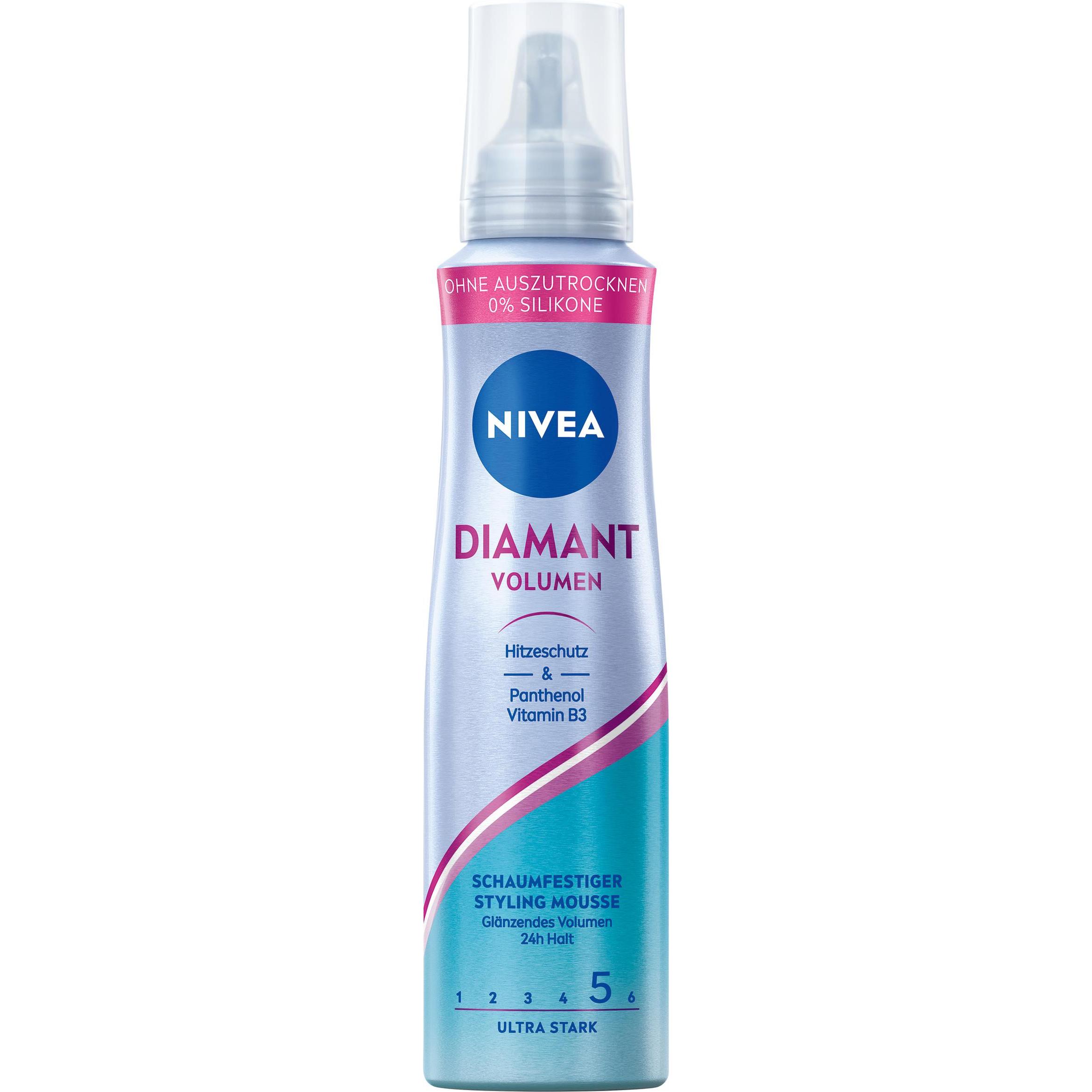 Nivea Damen Haarschaum, Diamond Volume Styling Mousse (Volumenschaum, 150 Ml)
