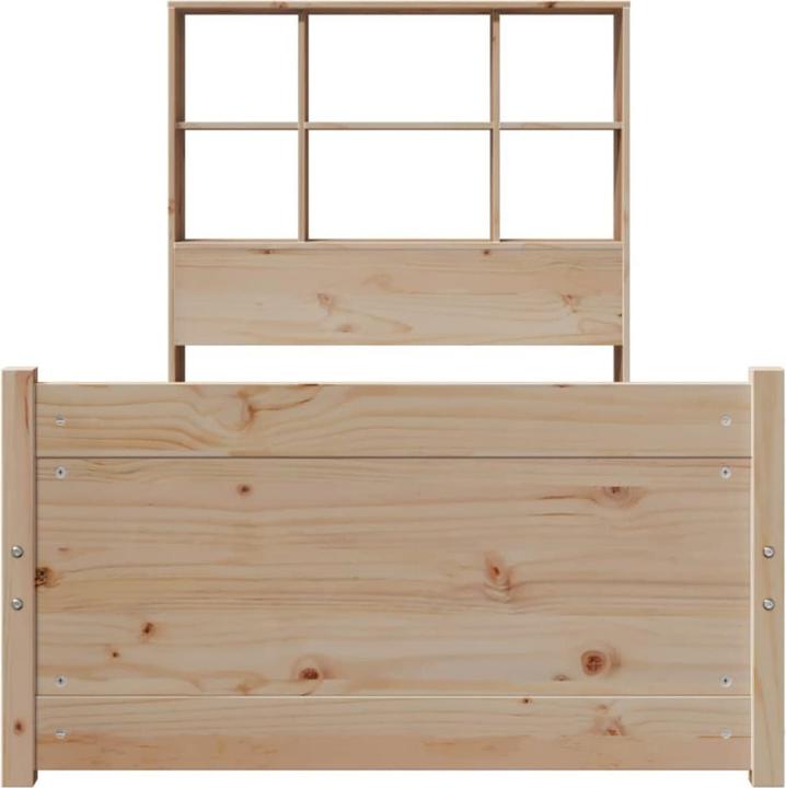 Produktbild vidaXL Massivholzbett Holzbett Bett mit Regal ohne Matratze Weiss 180x200cm (180 x 200 cm)