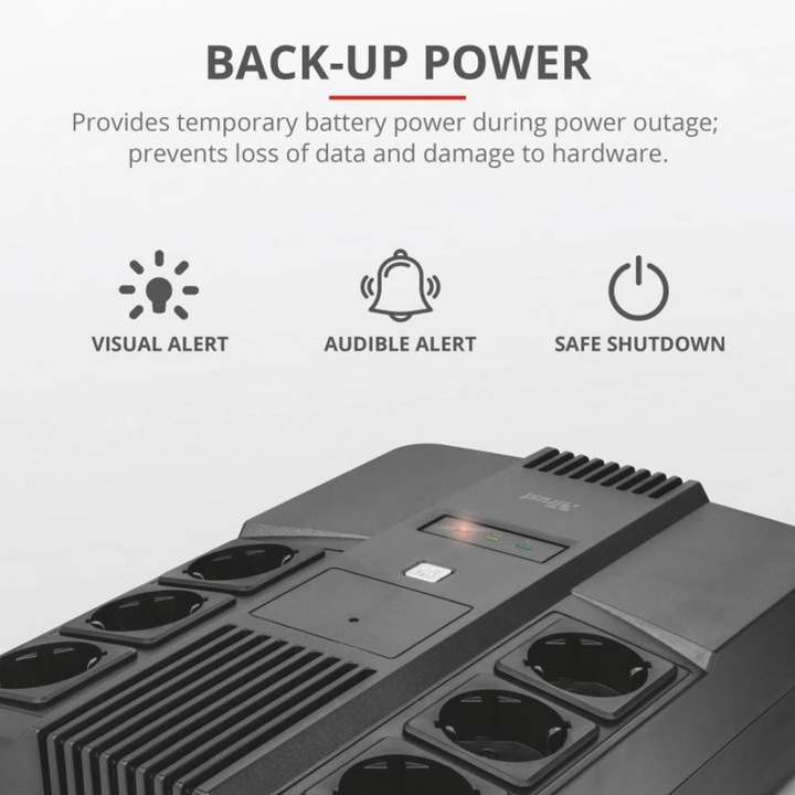 Actual product image Trust Usv Maxxon Powerip Ups 800va (0.80 VA, 800 W)