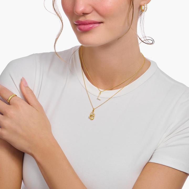 Immagine prodotto Thomas Sabo Catena con ciondolo a forma di lettera X placcato oro (Argento 925, Doratura in oro giallo 750, 38 - 45 cm)