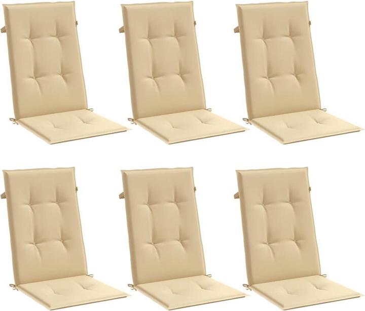 Actual product image vidaXL High-back cushions 6 pcs. fabric (120 x 50 x 4 cm)