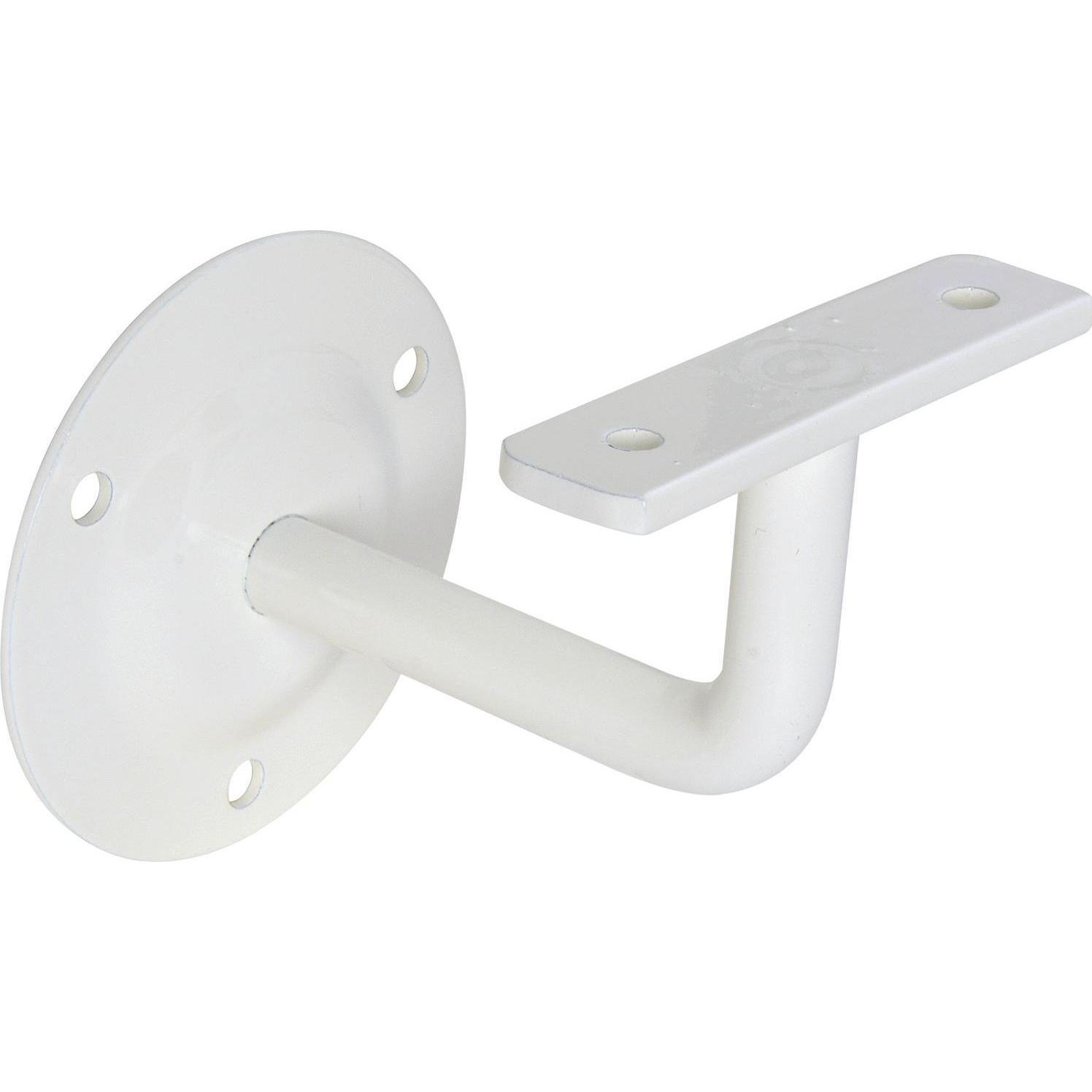 Schösswender, Türbeschlag + Scharnier, SCHÖSSMETALL Handlaufträger rund, Wandabstand 80 mm, weiss beschichtet