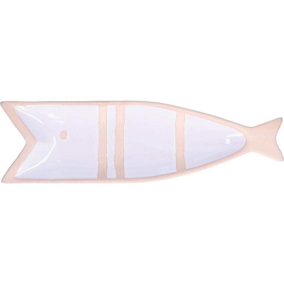 Rituali Domestici, Cornice, PELAGICOILLOGICO Talerz ryba biały 38.5 x 11 x 3 cm