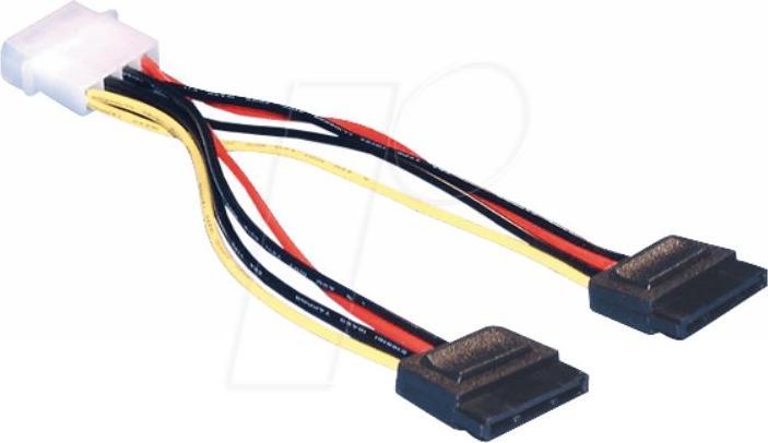 Produktbild Goobay SATA Power Adapter 4Pin - 2x15Pin Molex (13 cm)