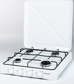 Produktbild Ravanson K-04T cooker Black, White Countertop Gas 4 zone (s)
