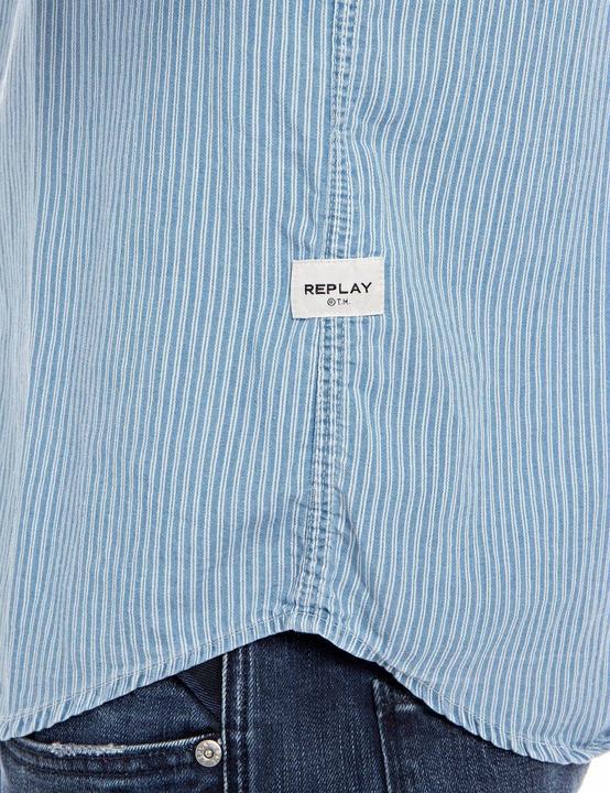 Produktbild Replay Casualhemd hellblau gestreift (S)