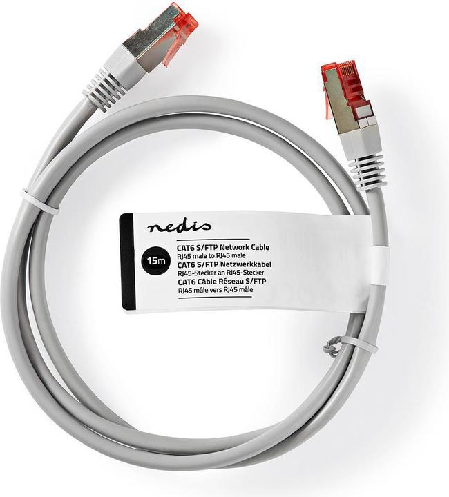 Image du produit Nedis CCGT85221GY150. longueur du câble : 15 m, norme du câble : Cat6, blindage du câble : S/FTP (S-STP) (S/FTP, CAT6, 15 m)