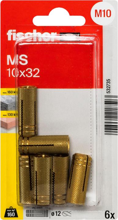 Produktbild Fischer Messingdübel MS 10x32 K (6 Stk.)