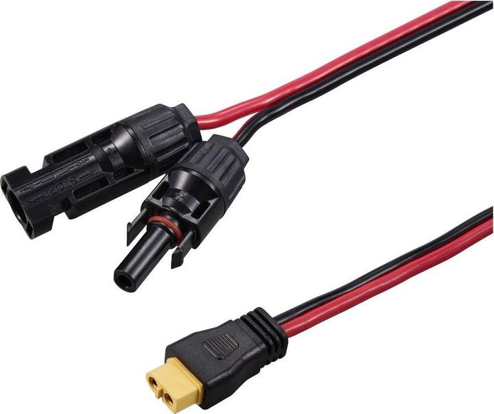 Image du produit Tru Components Solarstecker auf XT60 Buchsenstecker Kabelänge 3 M TC-12195652 Schwarz, Rot TRU (Fiche solaire)