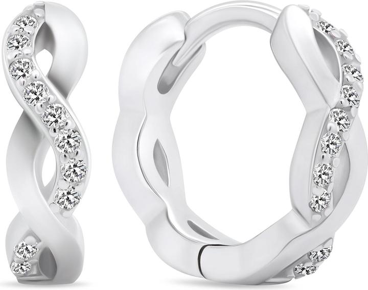 Brilio Silver - Charming silver earrings with zircons EA540W