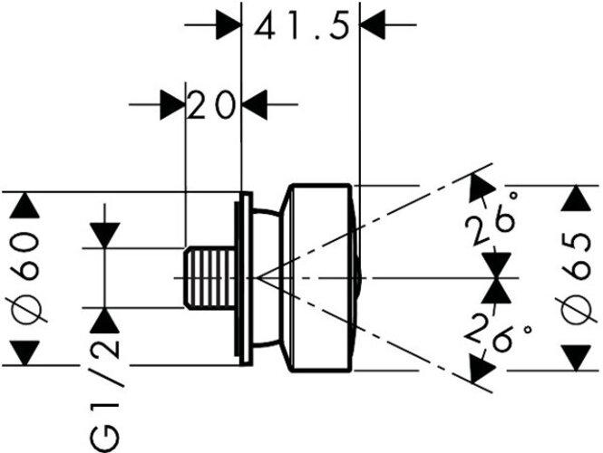 Produktbild hansgrohe Seitenbrause 1 jet Rosette rund (1 Strahlarten, 5 l/min)