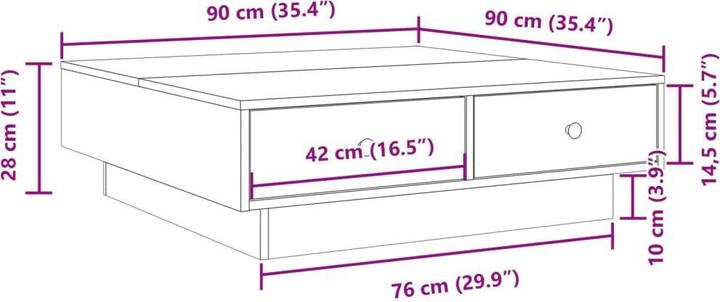 Actual product image vidaXL Bartolemo (90 x 90 x 28 cm)
