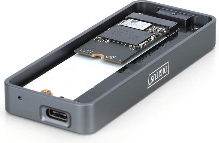 Actual product image Digitus USB M.2 hard disk enclosure, SSD, external, NVMe, 20Gbps, USB 3.2 Gen2x2, aluminum, incl. mounting (M.2 2230, M.2 2242, M.2 2260, M.2 2280)