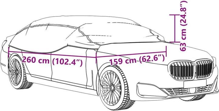 Actual product image vidaXL Car cover half garage with hook M