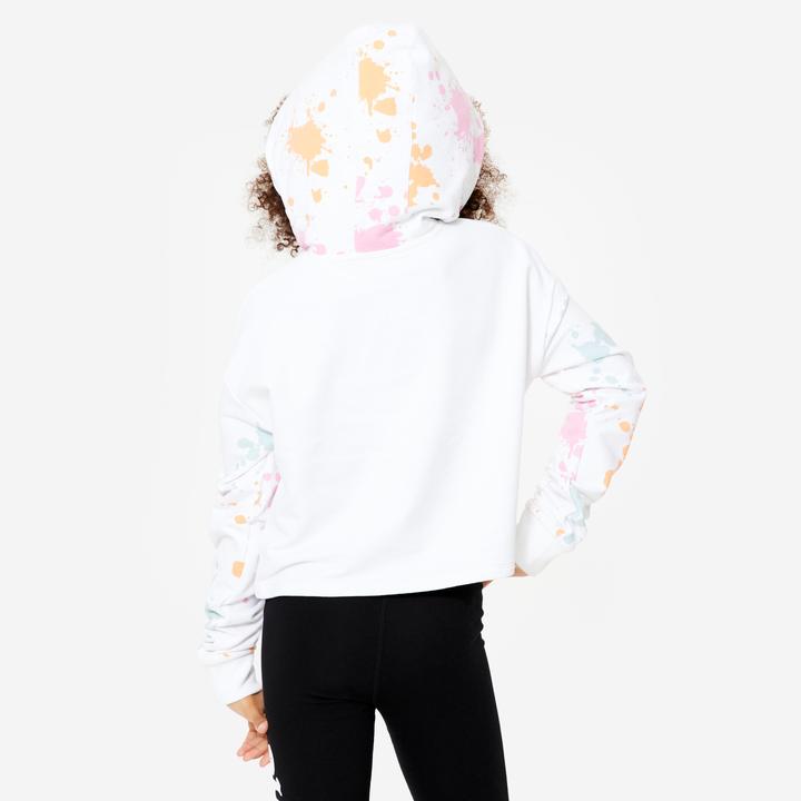 Produktbild Starever Tanz-Sweatshirt Mädchen Modern Jazz Dance Crop Top mit Kapuze - weiss (122)