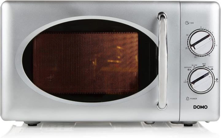 Productafbeelding Domo Magnetron DO3020 20Liter zilver met ontdooifunctie, 700Watt en timer (20 l)