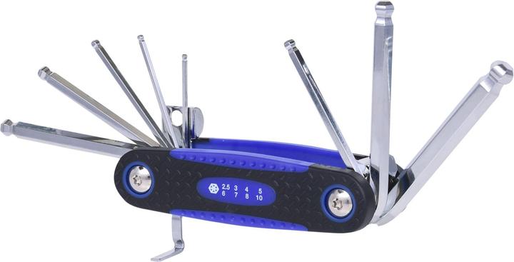 Image du produit KS Tools Clé coudée dans un support pliable, six pans creux à tête sphérique, 8 éléments.