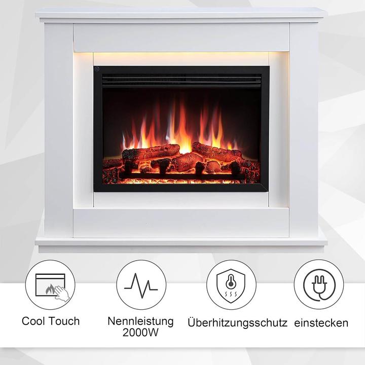 Actual product image Richen Baldur electric fireplace, app control, without glass cover plate
