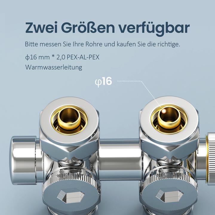 Produktbild Emke Thermostatventil, Universalventil mit Thermostat für Heizkörper, 10 bar, 7 Stufen, Chrom