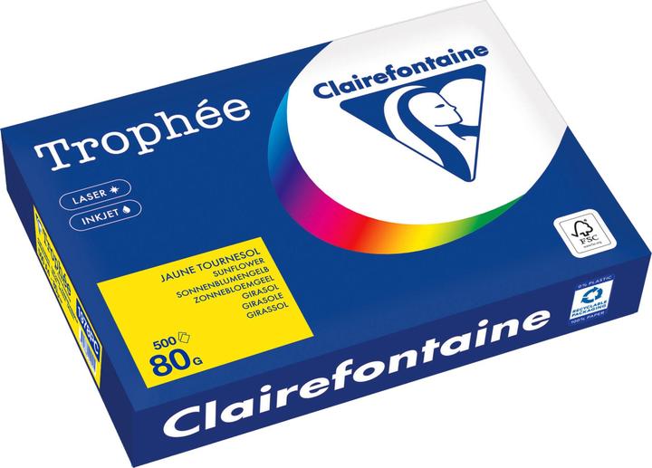 Produktbild Clairefontaine Trophée Colored Copy FSC A4, 80 gm², Sunflower (80 g/m², 500 x, A4)