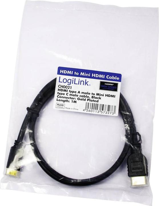 Produktbild LogiLink HDMI (Typ A) — mini HDMI (Typ C) (1 m, HDMI)